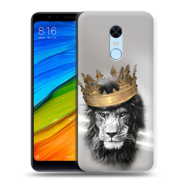 Силиконовый противоударный чехол на Xiaomi RedMi 5 Plus с принтом Лев с короной Силиконовый противоударный чехол на Xiaomi RedMi 5 Plus с принтом Лев с короной