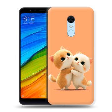 Силиконовый противоударный чехол на Xiaomi RedMi 5 Plus с принтом Милые котики Силиконовый противоударный чехол на Xiaomi RedMi 5 Plus с принтом Милые котики
