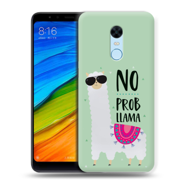 Силиконовый противоударный чехол на Xiaomi RedMi 5 Plus с принтом Лама Силиконовый противоударный чехол на Xiaomi RedMi 5 Plus с принтом Лама