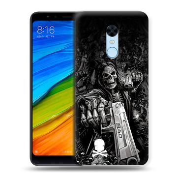 Силиконовый противоударный чехол на Xiaomi RedMi 5 Plus с принтом Скелет Силиконовый противоударный чехол на Xiaomi RedMi 5 Plus с принтом Скелет