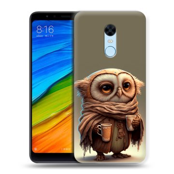 Силиконовый противоударный чехол на Xiaomi RedMi 5 Plus с принтом Сова Силиконовый противоударный чехол на Xiaomi RedMi 5 Plus с принтом Сова
