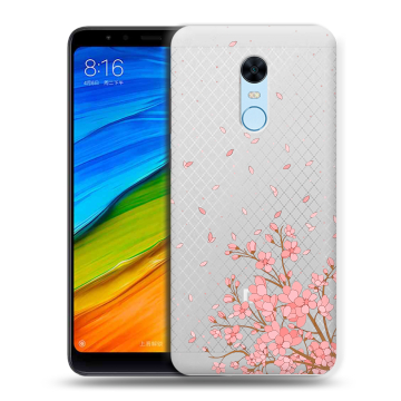 Силиконовый противоударный чехол на Xiaomi RedMi 5 Plus с принтом Ветка сакуры Силиконовый противоударный чехол на Xiaomi RedMi 5 Plus с принтом Ветка сакуры