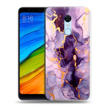Силиконовый противоударный чехол на Xiaomi RedMi 5 Plus с принтом Мрамор Силиконовый противоударный чехол на Xiaomi RedMi 5 Plus с принтом Мрамор