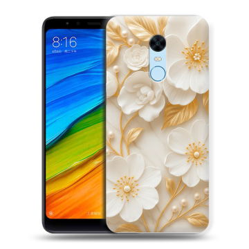 Силиконовый противоударный чехол на Xiaomi RedMi 5 Plus с принтом Цветы Силиконовый противоударный чехол на Xiaomi RedMi 5 Plus с принтом Цветы