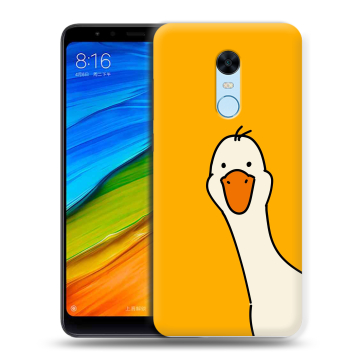 Силиконовый противоударный чехол на Xiaomi RedMi 5 Plus с принтом Утка Силиконовый противоударный чехол на Xiaomi RedMi 5 Plus с принтом Утка