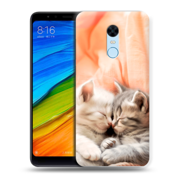 Силиконовый противоударный чехол на Xiaomi RedMi 5 Plus с принтом Котята Силиконовый противоударный чехол на Xiaomi RedMi 5 Plus с принтом Котята