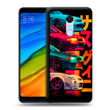 Силиконовый противоударный чехол на Xiaomi RedMi 5 Plus с принтом Гоночные машины Силиконовый противоударный чехол на Xiaomi RedMi 5 Plus с принтом Гоночные машины