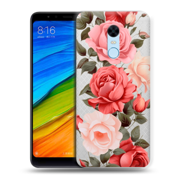 Силиконовый противоударный чехол на Xiaomi RedMi 5 Plus с принтом Розы Силиконовый противоударный чехол на Xiaomi RedMi 5 Plus с принтом Розы