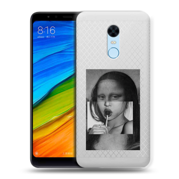 Силиконовый противоударный чехол на Xiaomi RedMi 5 Plus с принтом Мона Лиза Силиконовый противоударный чехол на Xiaomi RedMi 5 Plus с принтом Мона Лиза