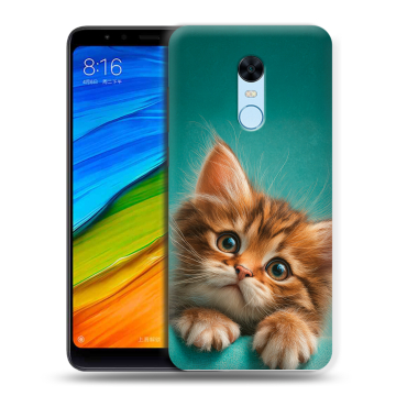 Силиконовый противоударный чехол на Xiaomi RedMi 5 Plus с принтом котенок Силиконовый противоударный чехол на Xiaomi RedMi 5 Plus с принтом котенок