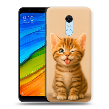 Силиконовый противоударный чехол на Xiaomi RedMi 5 Plus с принтом котенок Силиконовый противоударный чехол на Xiaomi RedMi 5 Plus с принтом котенок
