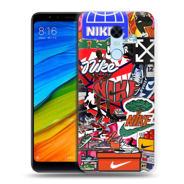 Силиконовый противоударный чехол на Xiaomi RedMi 5 Plus с принтом Найк Nike яркий Силиконовый противоударный чехол на Xiaomi RedMi 5 Plus с принтом Найк Nike яркий