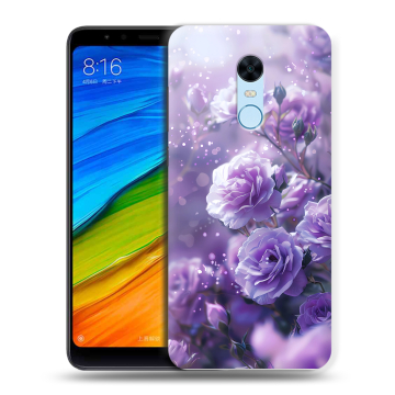 Силиконовый противоударный чехол на Xiaomi RedMi 5 Plus с принтом Розы цветы