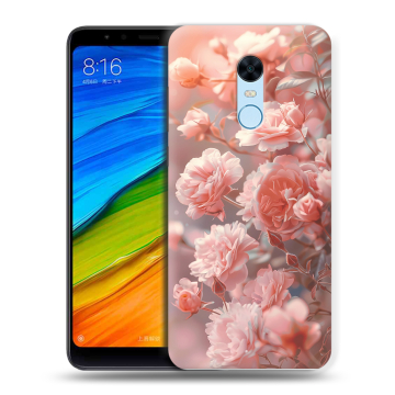 Силиконовый противоударный чехол на Xiaomi RedMi 5 Plus с принтом Розовые розы Силиконовый противоударный чехол на Xiaomi RedMi 5 Plus с принтом Розовые розы