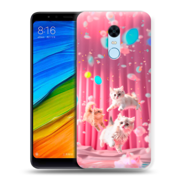 Силиконовый противоударный чехол на Xiaomi RedMi 5 Plus с принтом милые котики Силиконовый противоударный чехол на Xiaomi RedMi 5 Plus с принтом милые котики