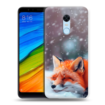 Силиконовый противоударный чехол на Xiaomi RedMi 5 Plus с принтом лиса Силиконовый противоударный чехол на Xiaomi RedMi 5 Plus с принтом лиса