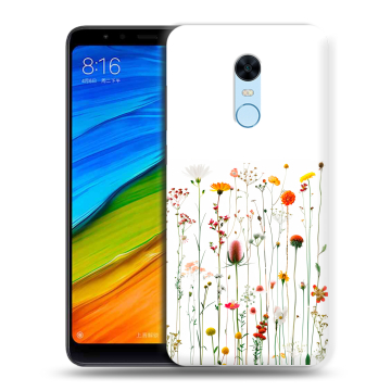 Силиконовый противоударный чехол на Xiaomi RedMi 5 Plus с принтом цветы Силиконовый противоударный чехол на Xiaomi RedMi 5 Plus с принтом цветы