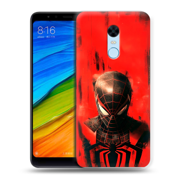 Силиконовый противоударный чехол на Xiaomi RedMi 5 Plus с принтом человек паук spiderman Силиконовый противоударный чехол на Xiaomi RedMi 5 Plus с принтом человек паук spiderman