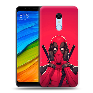 Силиконовый противоударный чехол на Xiaomi RedMi 5 Plus с принтом Дедпул Deadpool Силиконовый противоударный чехол на Xiaomi RedMi 5 Plus с принтом Дедпул Deadpool