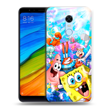 Силиконовый противоударный чехол на Xiaomi RedMi 5 Plus с принтом спанчбоб спанч боб Силиконовый противоударный чехол на Xiaomi RedMi 5 Plus с принтом спанчбоб спанч боб