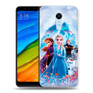 Силиконовый противоударный чехол на Xiaomi RedMi 5 Plus с принтом Холодное сердце Frozen Силиконовый противоударный чехол на Xiaomi RedMi 5 Plus с принтом Холодное сердце Frozen