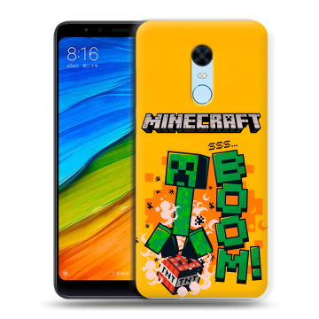 Силиконовый противоударный чехол на Xiaomi RedMi 5 Plus с принтом Майнкрафт Minecraft Силиконовый противоударный чехол на Xiaomi RedMi 5 Plus с принтом Майнкрафт Minecraft