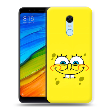 Силиконовый противоударный чехол на Xiaomi RedMi 5 Plus с принтом спанчбоб спанч боб