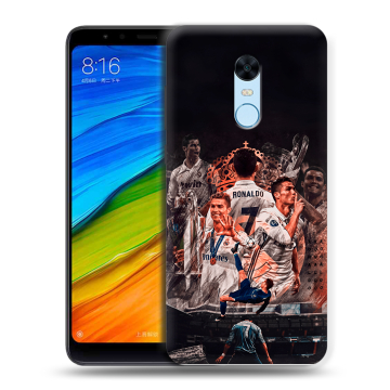 Силиконовый противоударный чехол на Xiaomi RedMi 5 Plus с принтом Реал Роналдо Real Ronaldo