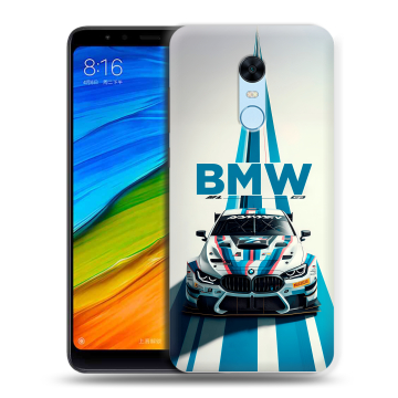 Силиконовый противоударный чехол на Xiaomi RedMi 5 Plus с принтом БМВ BMW Силиконовый противоударный чехол на Xiaomi RedMi 5 Plus с принтом БМВ BMW