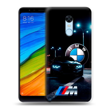 Силиконовый противоударный чехол на Xiaomi RedMi 5 Plus с принтом БМВ BMW