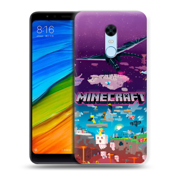 Силиконовый противоударный чехол на Xiaomi RedMi 5 Plus с принтом Майнкрафт Minecraft Силиконовый противоударный чехол на Xiaomi RedMi 5 Plus с принтом Майнкрафт Minecraft