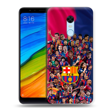 Силиконовый противоударный чехол на Xiaomi RedMi 5 Plus с принтом Барселона Barcelona