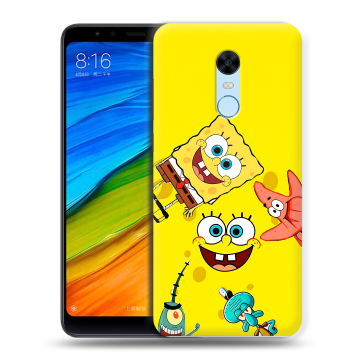 Силиконовый противоударный чехол на Xiaomi RedMi 5 Plus с принтом Спанч боб Спанчбоб Силиконовый противоударный чехол на Xiaomi RedMi 5 Plus с принтом Спанч боб Спанчбоб