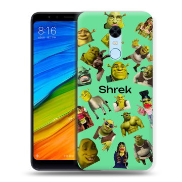 Силиконовый противоударный чехол на Xiaomi RedMi 5 Plus с принтом Шрек Shrek Силиконовый противоударный чехол на Xiaomi RedMi 5 Plus с принтом Шрек Shrek