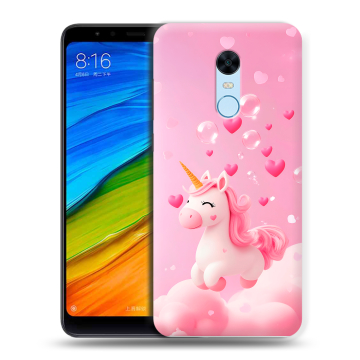 Силиконовый противоударный чехол на Xiaomi RedMi 5 Plus с принтом Единорог Силиконовый противоударный чехол на Xiaomi RedMi 5 Plus с принтом Единорог