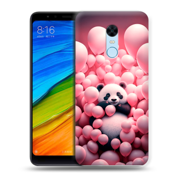 Силиконовый противоударный чехол на Xiaomi RedMi 5 Plus с принтом Панда Силиконовый противоударный чехол на Xiaomi RedMi 5 Plus с принтом Панда