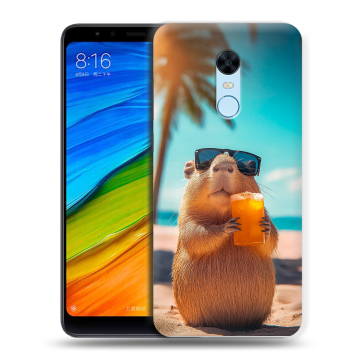 Силиконовый противоударный чехол на Xiaomi RedMi 5 Plus с принтом Капибара