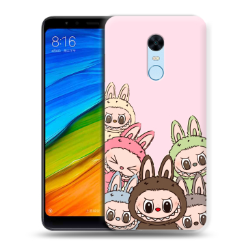 Силиконовый противоударный чехол на Xiaomi RedMi 5 Plus с принтом Лабубу Силиконовый противоударный чехол на Xiaomi RedMi 5 Plus с принтом Лабубу