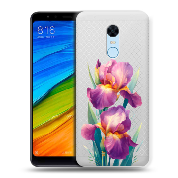 Силиконовый противоударный чехол на Xiaomi RedMi 5 Plus с принтом Цветы орхидеи Силиконовый противоударный чехол на Xiaomi RedMi 5 Plus с принтом Цветы орхидеи