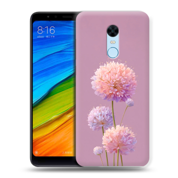 Силиконовый противоударный чехол на Xiaomi RedMi 5 Plus с принтом Цветы Силиконовый противоударный чехол на Xiaomi RedMi 5 Plus с принтом Цветы