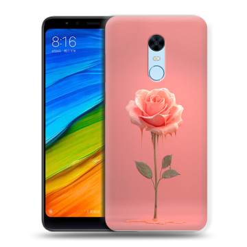 Силиконовый противоударный чехол на Xiaomi RedMi 5 Plus с принтом Розовая роза Силиконовый противоударный чехол на Xiaomi RedMi 5 Plus с принтом Розовая роза