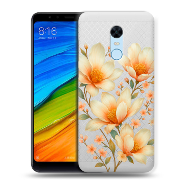Силиконовый противоударный чехол на Xiaomi RedMi 5 Plus с принтом Цветы Силиконовый противоударный чехол на Xiaomi RedMi 5 Plus с принтом Цветы