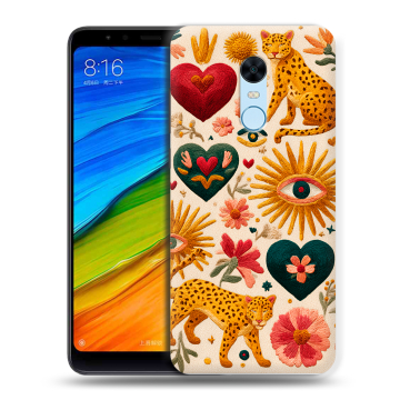 Силиконовый противоударный чехол на Xiaomi RedMi 5 Plus с принтом Модный принт Силиконовый противоударный чехол на Xiaomi RedMi 5 Plus с принтом Модный принт