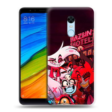 Силиконовый противоударный чехол на Xiaomi RedMi 5 Plus с принтом Hazbin Hotel Отель Хазбин Силиконовый противоударный чехол на Xiaomi RedMi 5 Plus с принтом Hazbin Hotel Отель Хазбин