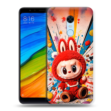 Силиконовый противоударный чехол на Xiaomi RedMi 5 Plus с принтом Labubu Лабубу Силиконовый противоударный чехол на Xiaomi RedMi 5 Plus с принтом Labubu Лабубу