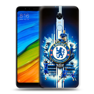 Силиконовый противоударный чехол на Xiaomi RedMi 5 Plus с принтом Chelsea Челси Силиконовый противоударный чехол на Xiaomi RedMi 5 Plus с принтом Chelsea Челси