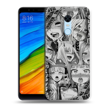 Силиконовый противоударный чехол на Xiaomi RedMi 5 Plus с принтом Ahegao Ахегао Аниме Силиконовый противоударный чехол на Xiaomi RedMi 5 Plus с принтом Ahegao Ахегао Аниме
