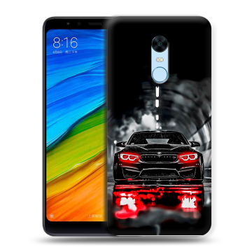 Силиконовый противоударный чехол на Xiaomi RedMi 5 Plus с принтом BMW БМВ