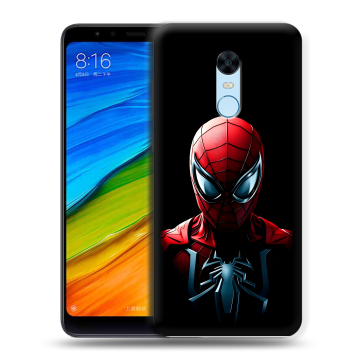 Силиконовый противоударный чехол на Xiaomi RedMi 5 Plus с принтом Spiderman Человек паук