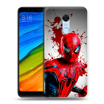 Силиконовый противоударный чехол на Xiaomi RedMi 5 Plus с принтом Spiderman Человек паук Силиконовый противоударный чехол на Xiaomi RedMi 5 Plus с принтом Spiderman Человек паук